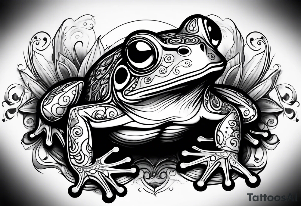a psychedelic frog tattoo idea
