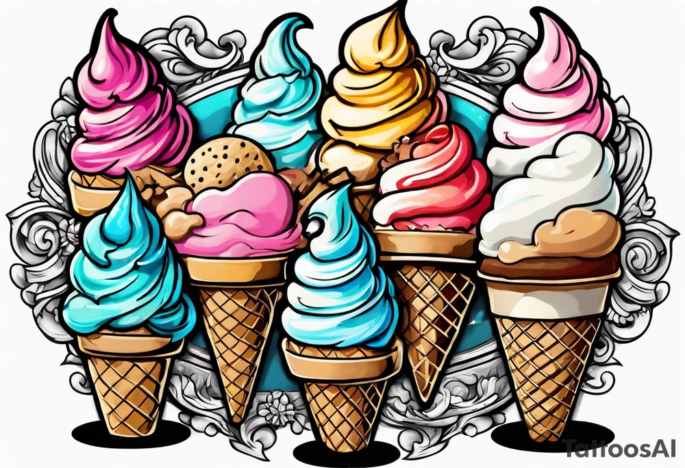 tiny ice cream cone tattoo tattoo idea