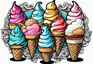 tiny ice cream cone tattoo tattoo idea