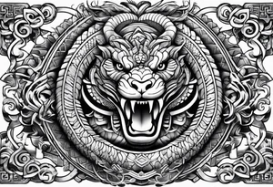 quetzalcoatl snake arm sleeve tattoo idea