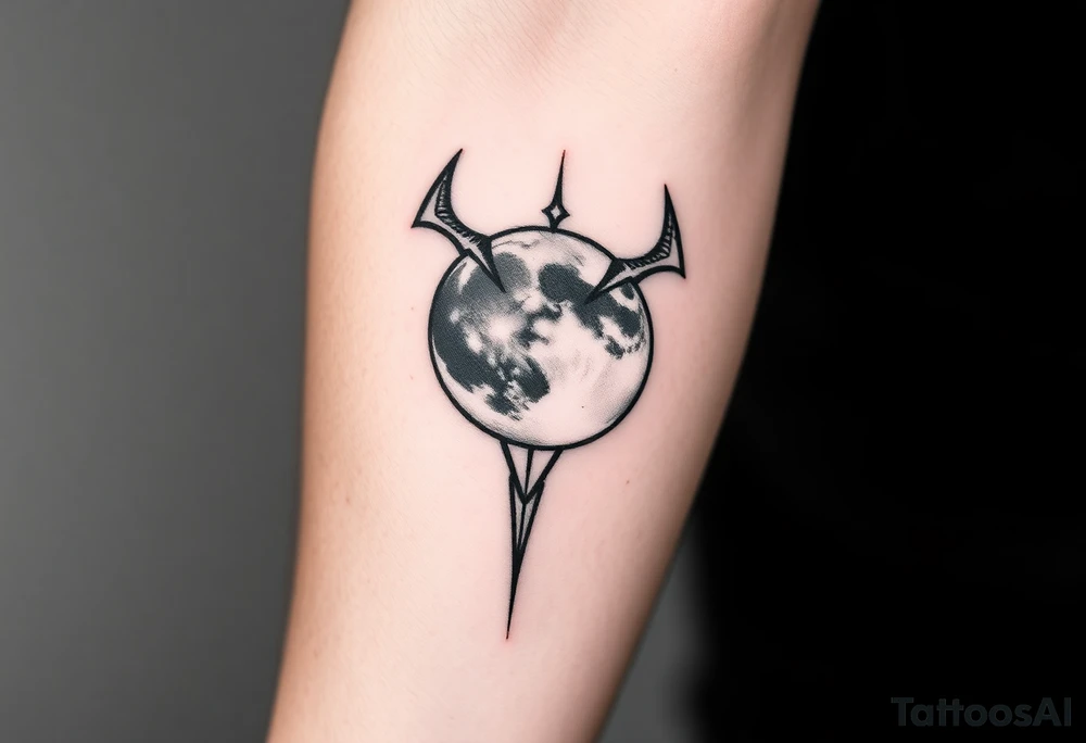 diabolic moon tattoo idea