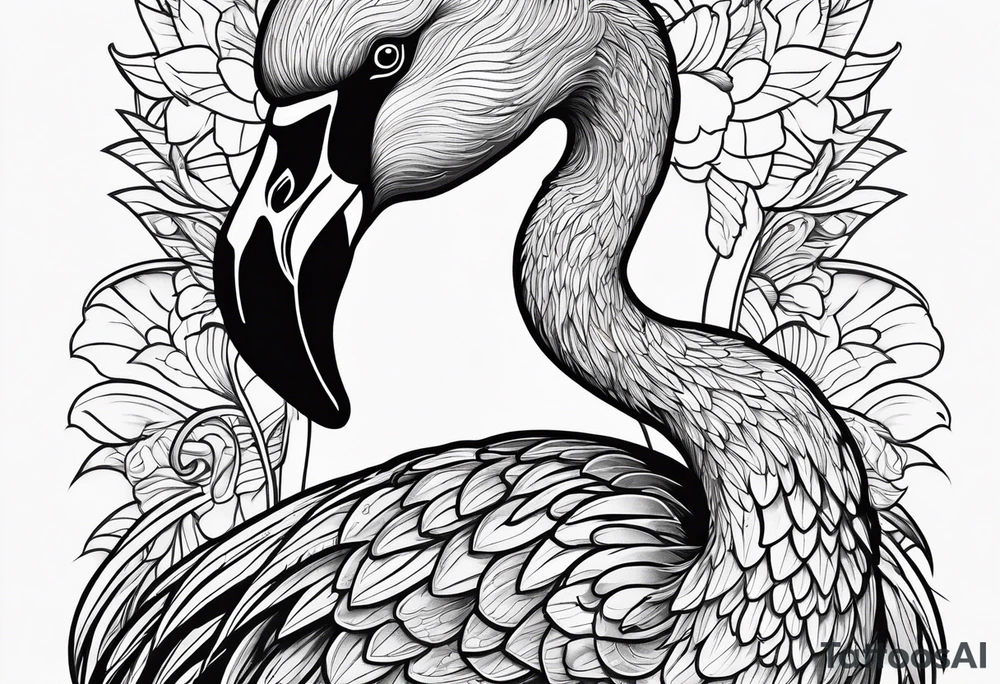 cute flamingo tattoo idea
