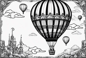 Whimsical Hot Air Balloon tattoo idea