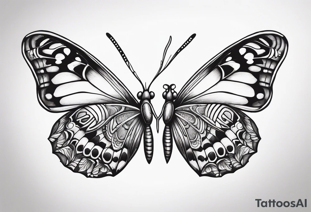 a butterfly and a moth next to each other small tattoo idea a butterfly and a moth next to each other small tattoo idea