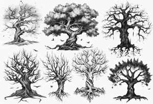 Dying tree tattoo idea