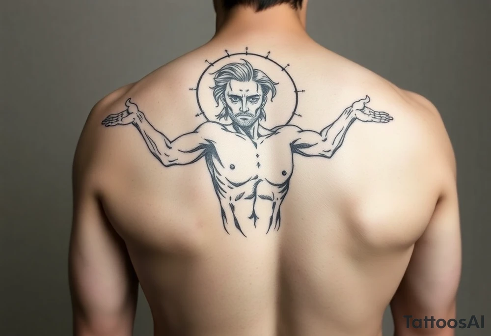 vitruvian man tattoo idea