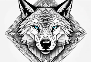 Legend of zelda link wolf in profile, in the center of his forhead is a diamond shape with a dot in the middle tattoo idea