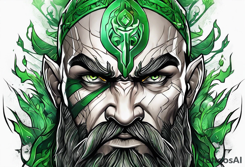 green god of war tattoo idea