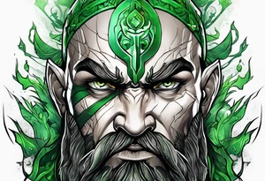 green god of war tattoo idea