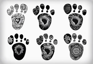 Baby foot prints with the name Tylen tattoo idea