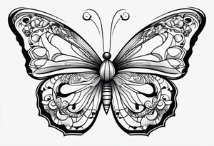 Thin Minimalistic butterfly tattoo idea