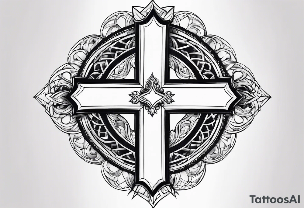I want a cross with a broken heart tattoo idea