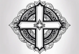 I want a cross with a broken heart tattoo idea