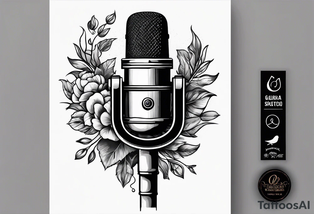 A microphone in nature tattoo idea