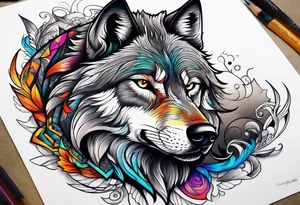 Grey wolf tattoo idea