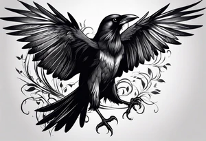 Crow with wings spread out tattoo idea
