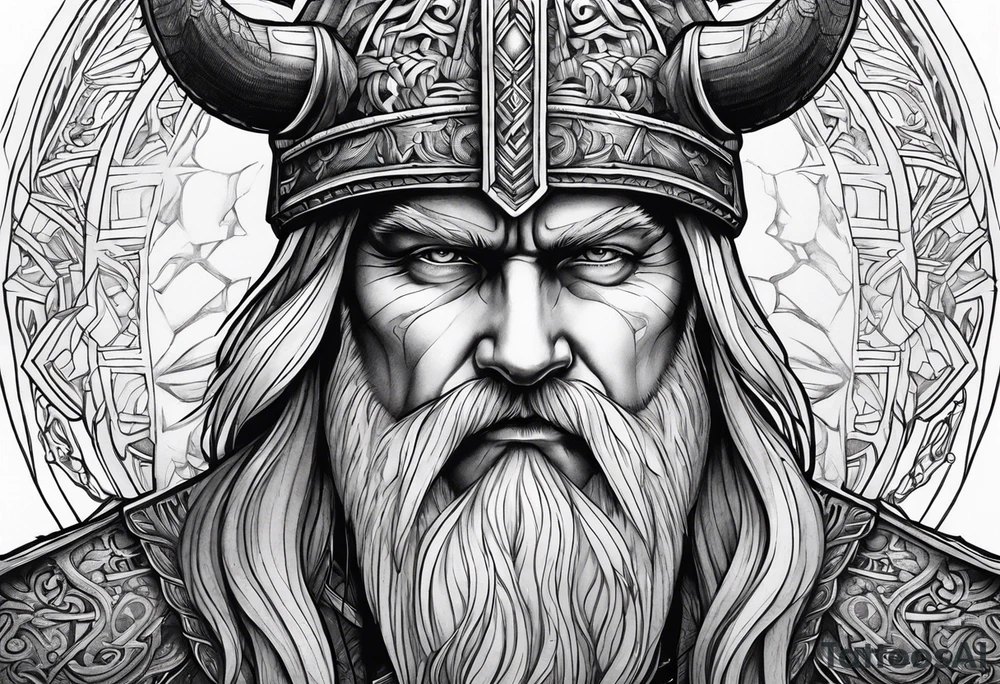 odin face tattoo idea