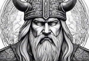 odin face tattoo idea