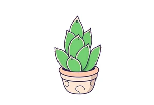 cute cacti and succulent in a pot tattoo idea