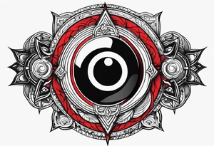 Utachi with sharingan on tricep tattoo idea