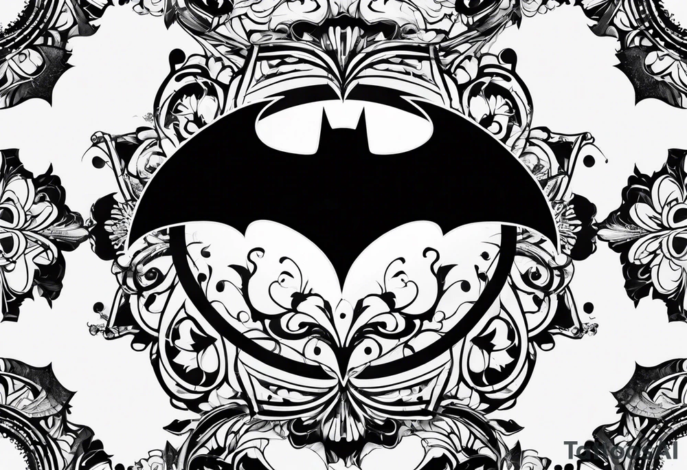 batman symbol, grunge, no circular tattoo idea