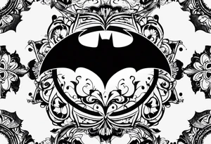 batman symbol, grunge, no circular tattoo idea