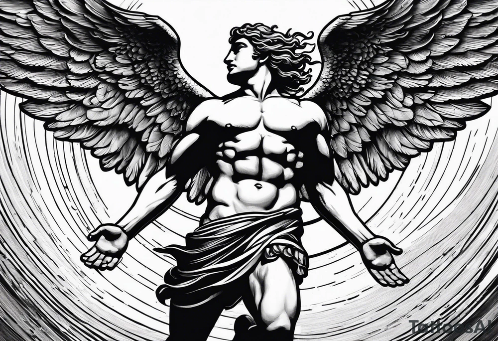 icarus greek god flying into the sun and falling down into a rainbow tattoo idea icarus greek god flying into the sun and falling down into a rainbow tattoo idea