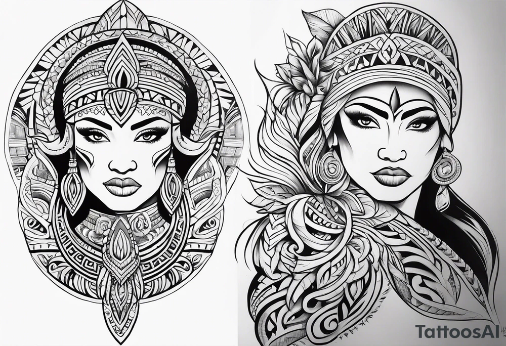 Maori feminine tattoo idea