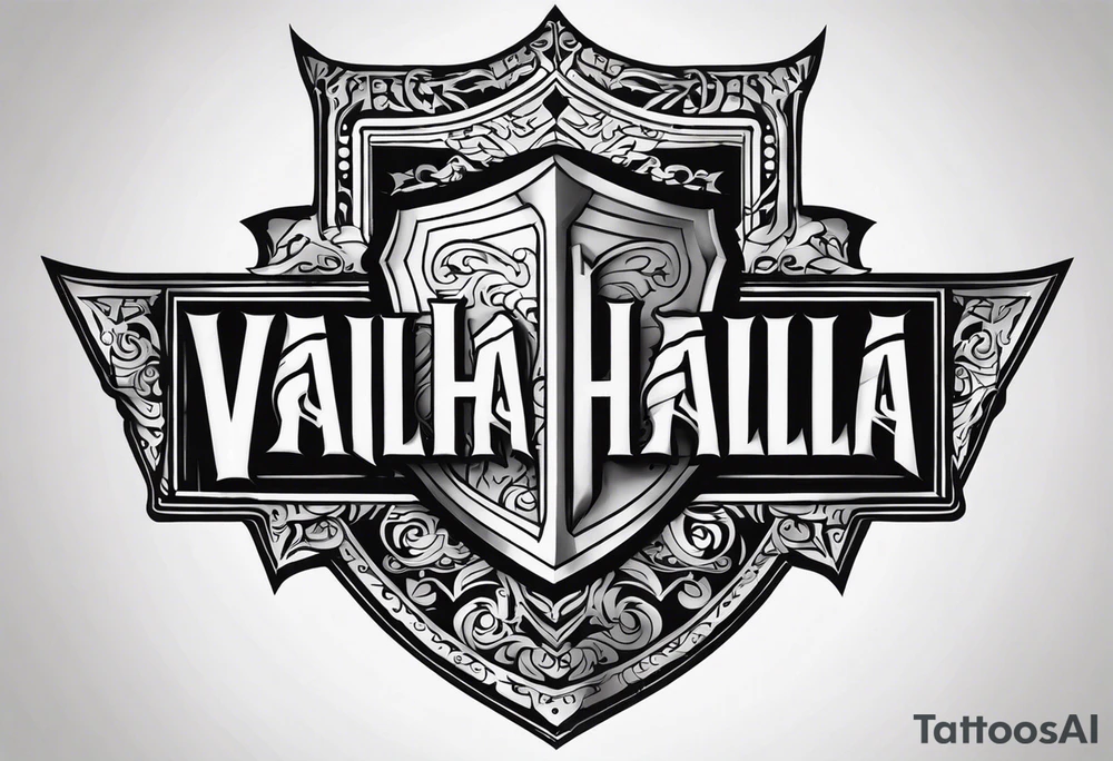 Valhalla steps shield tattoo idea