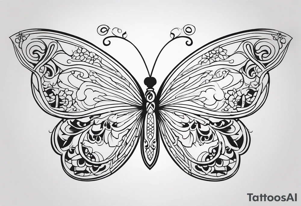 Create a Fine Line tattoo made out of the name Mingo and very pretty maybe a butterfly tattoo idea