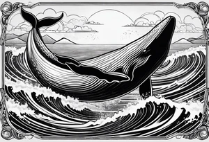 Hawaii whale breaching tattoo idea