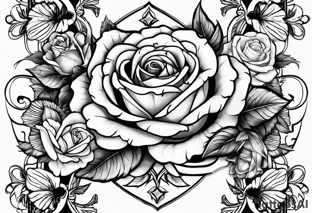 i want a full arm tattoo with simple flowers and roses tattoo idea