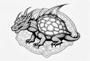 dragon with turtle shell tattoo idea