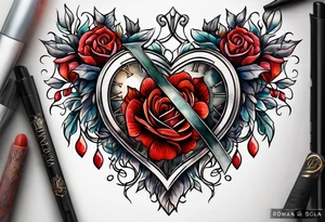 Roman numeral heart tattoo idea