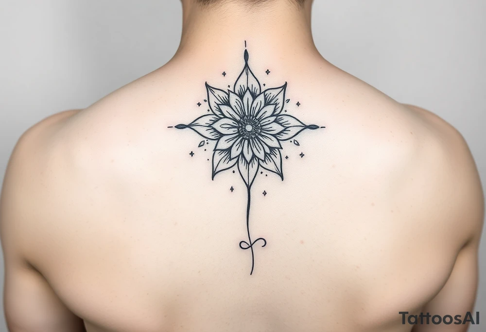 Henna tattoo on wrist with sparkle flower in white background tattoo idea