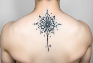 Henna tattoo on wrist with sparkle flower in white background tattoo idea