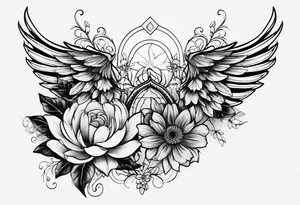 wing, flower, tattoo idea