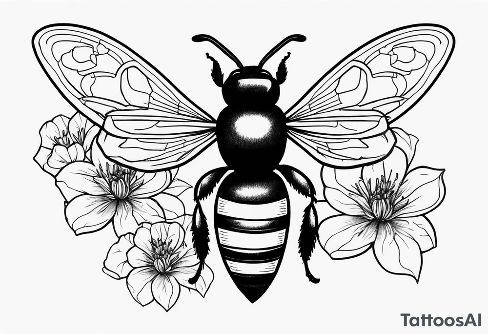 Bees and flowers tattoo idea