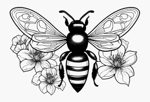 Bees and flowers tattoo idea