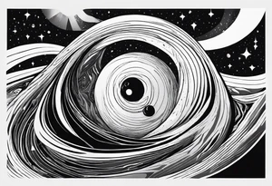 Black hole swallowing earth as it stretches and becomes deformed tattoo idea