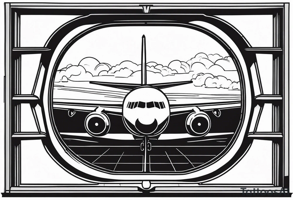 airplane window view tattoo idea