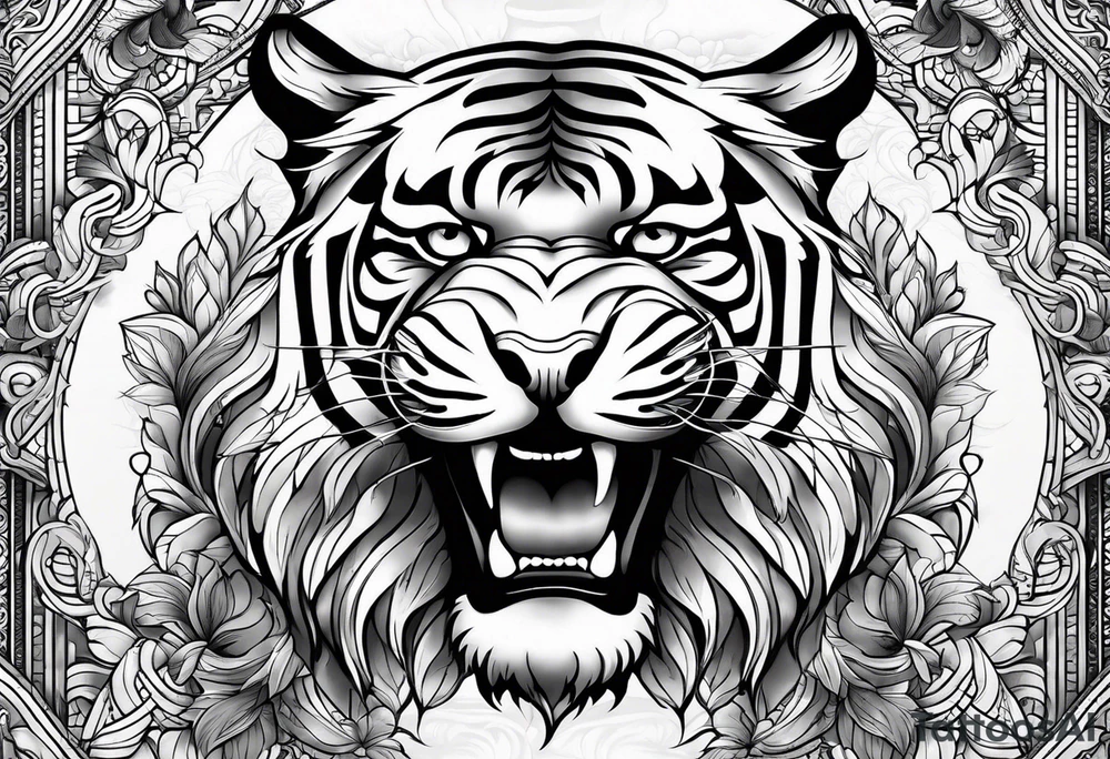 tiger vertical tattoo idea