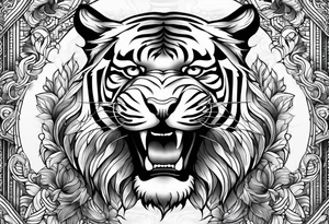 tiger vertical tattoo idea