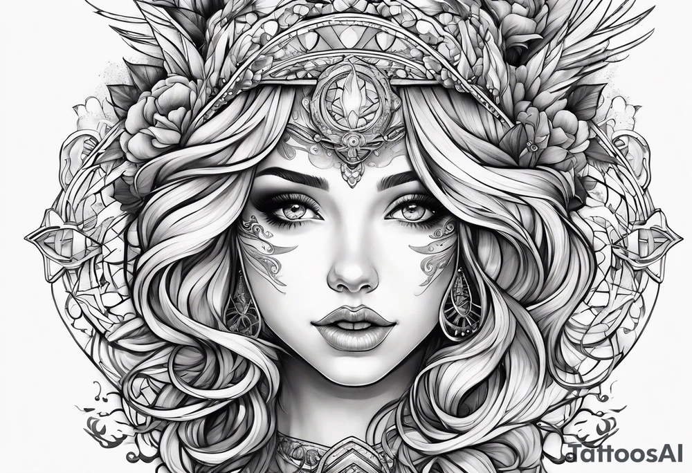 Most beautiful petite golden haired girl getting beamed down to earth from the mother ship tattoo idea