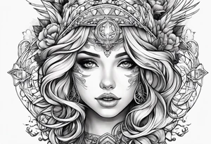 Most beautiful petite golden haired girl getting beamed down to earth from the mother ship tattoo idea