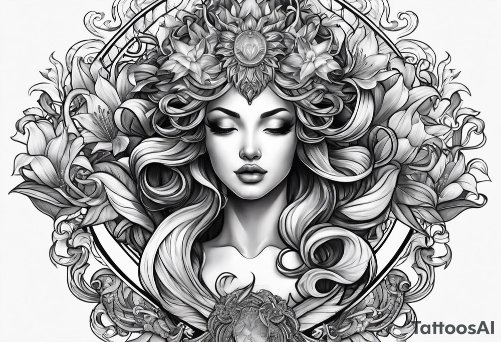 medusa book lily tattoo idea