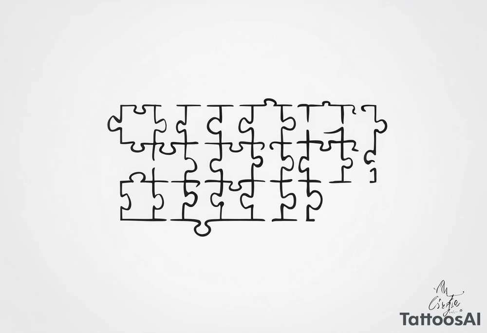 simple, fine line tattoo that includes my sisters handwriting "my favorite sister" and incorporate a single puzzle piece. This will be on my ankle and should be small. 
Have the words inside the puzzle piece tattoo idea