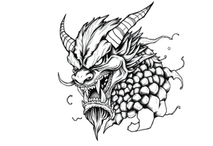 a Japanese folklore demon from old times tattoo idea