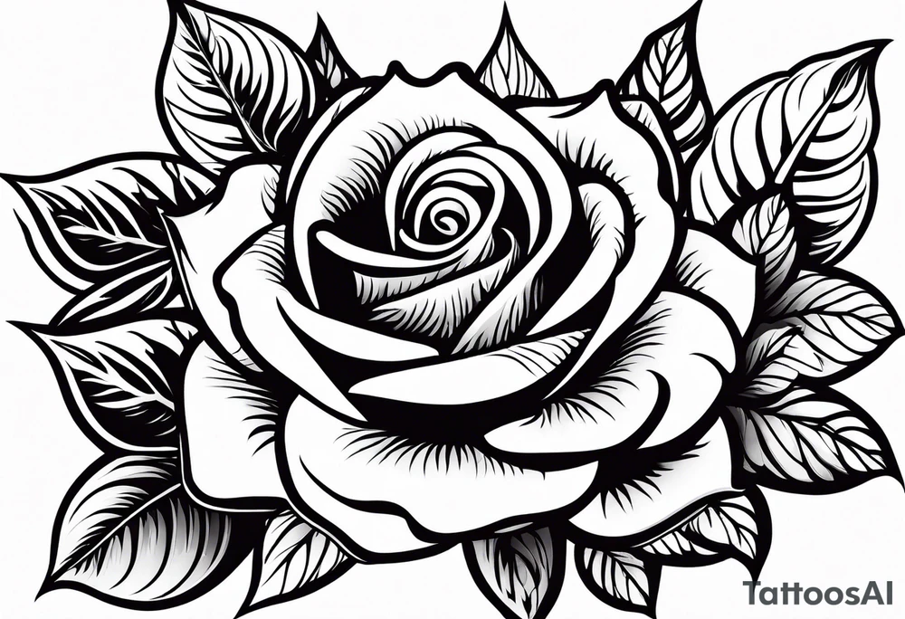 ornaments of flowers rose tattoo idea