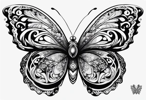 A butterfly mixed with brain on your wings tattoo idea